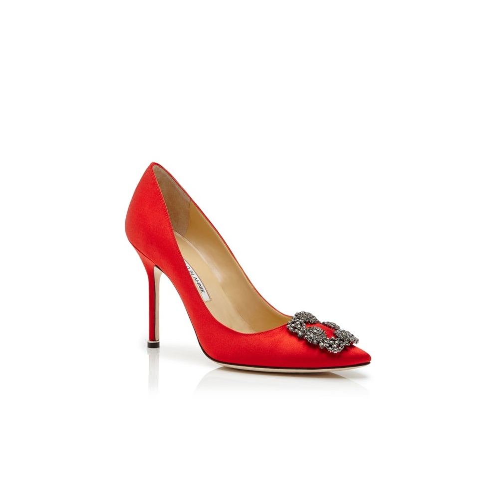 Red Manolo Blahnik Hangisi - with Original Box